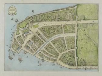 Neuentwurf des Castello-Plans, Neu-Amsterdam im Jahr 1660, 1916